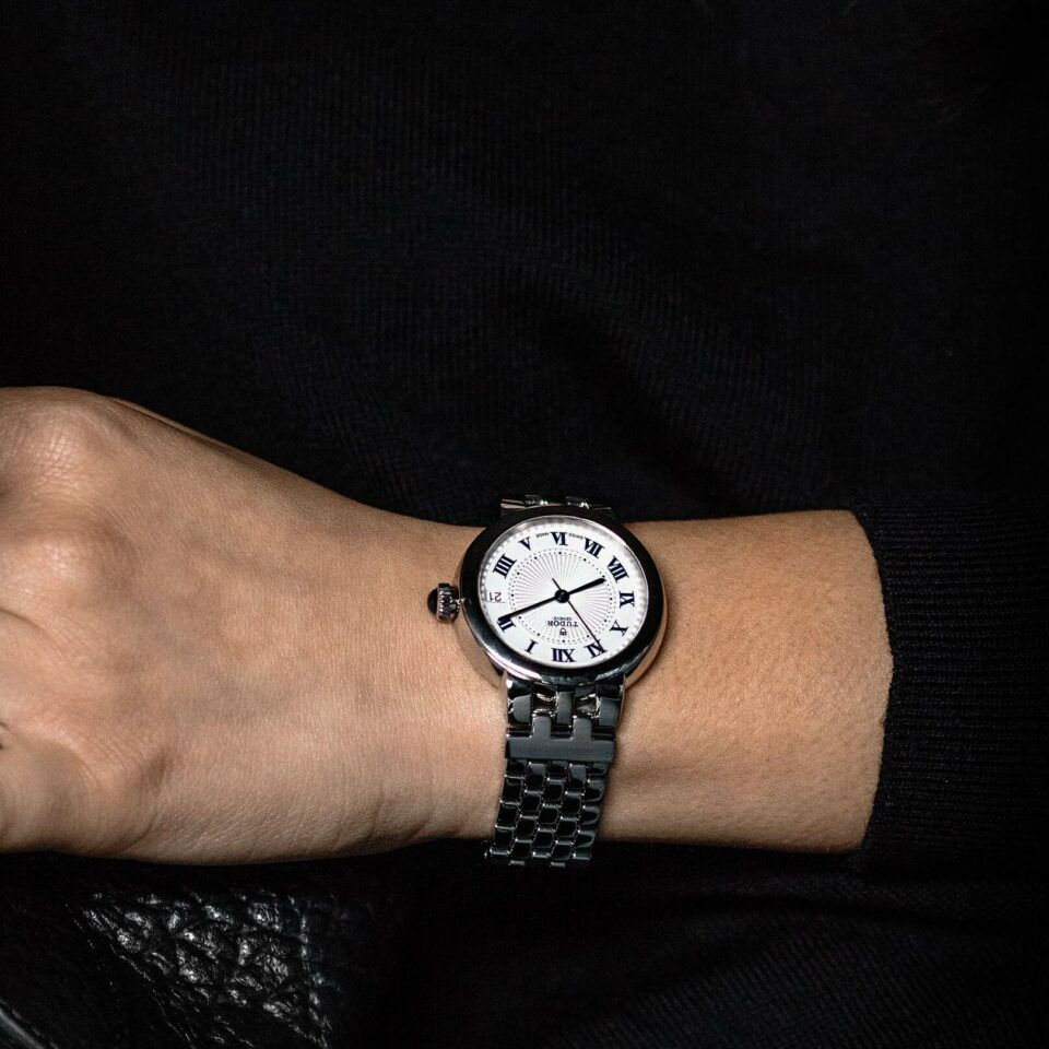 Tudor clair de rose watch on wrist landscape rw